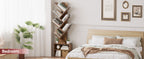 SUNMORY Six-Tier Tree Bookshelf with Storage, Brown