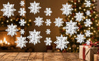 OuMuaMua White 3D Snowflake and Garland Set, 14 Pieces