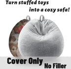 Gurxien Faux Fur Bean Bag Cover – Light Gray, Adult L (No Filling)