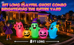 fotako QM-WS-030 8-Foot Halloween Ghost & Pumpkin Inflatable – Color Changing – product detail