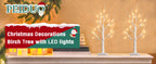 PEIDUO Lighted Birch-Style Tabletop Trees, 2 ft, Set of 2