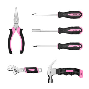 DEKOPRO 126-Piece Cordless Drill and Hand Tool Set – Pink – product detail