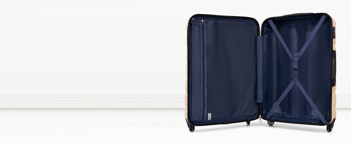 Coolife YD000013 Hardside Luggage Set – 3 Piece Set (20/24/28in), Apricot Black – product detail