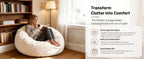 Gurxien Faux Fur Bean Bag Cover – Light Gray, Adult L (No Filling)