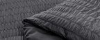 HYMOKEGE Queen Seersucker Bedding Set, 7 Pieces, Dark Grey