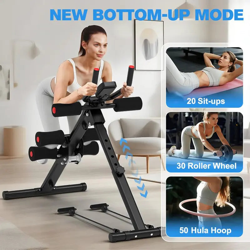 RELIFESPORTS Foldable Ab Machine with LCD Monitor and Resistance Bands - detail 3