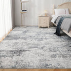 Aelenmu Abstract Area Rug, Blue/Grey, 8 x 10 ft
