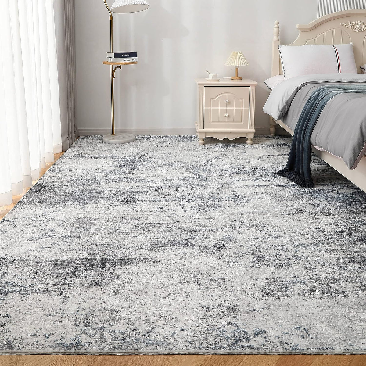Aelenmu Abstract Area Rug, Blue/Grey, 8 x 10 ft
