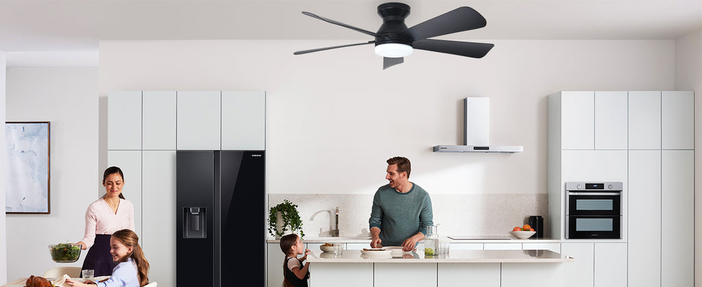 Depuley 42-Inch Ceiling Fan with Dimmable LED Light, Black