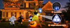 GOOSH 69076 8-Foot Halloween Dead Tree & Owl & Ghost Inflatable – yellow – product detail