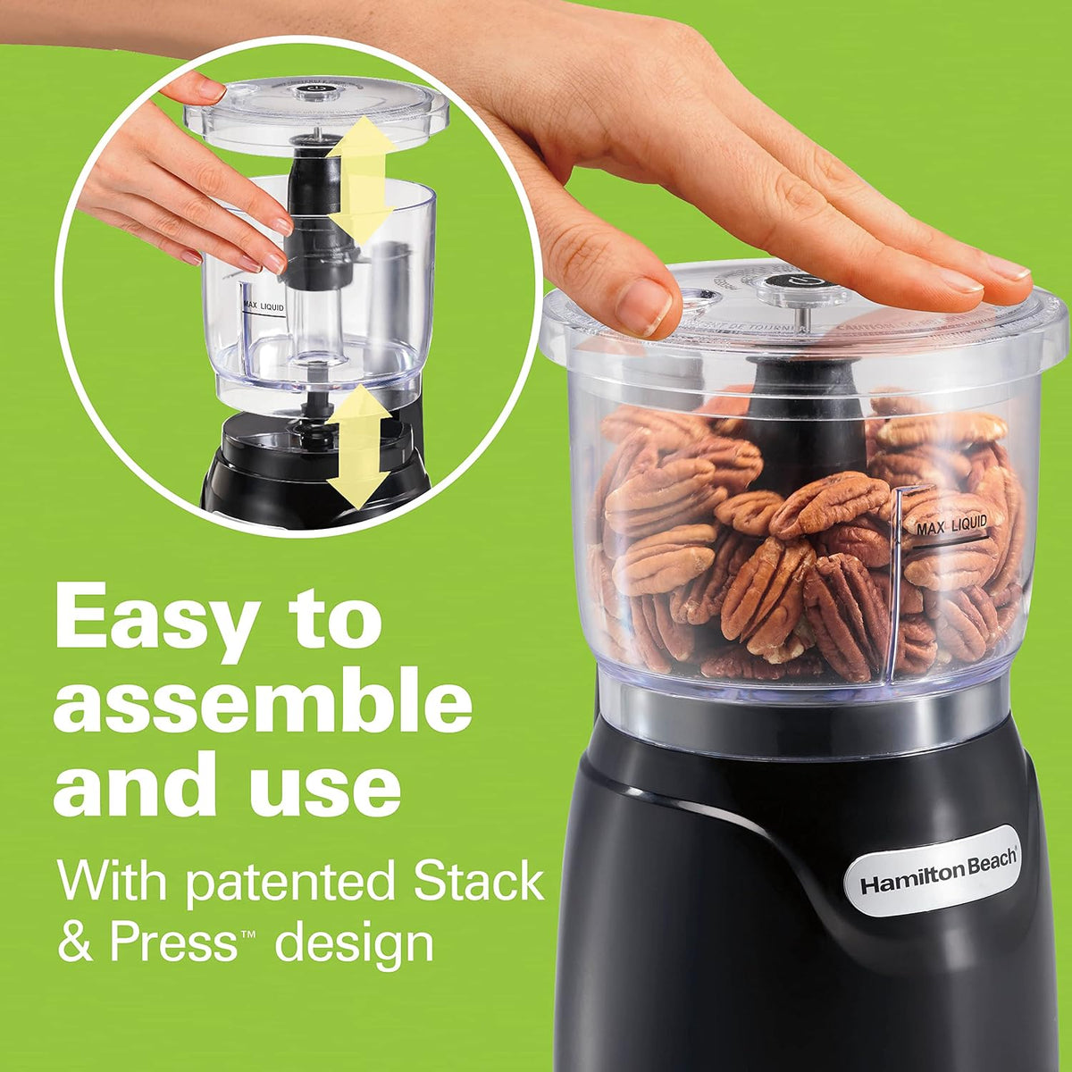 Hamilton Beach Stack-and-Press Food Chopper, 3 Cup