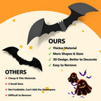 LUDILO Black 3D Bat Wall Decorations, 100 Pieces