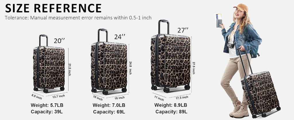 Tolino HW-Wild-20/24in Luggage Set – 2 Sets(20In/24In), Cheetah – Cheetah / 2 Sets(20In/24In) – product detail