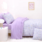 Wake In Cloud Purple Floral Full Comforter Set, 3 Pieces