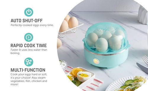 Elite Gourmet EGC115M Seven-Egg Cooker, Retro Mint