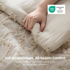 Bedsure Tufted Queen Comforter Set, 3 Pieces, Beige