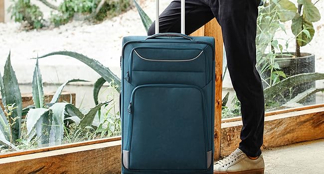 Coolife YD000055EAA Softside Luggage Set – 4 Piece Set, black+blue – black+blue / 4 Piece Set – product detail