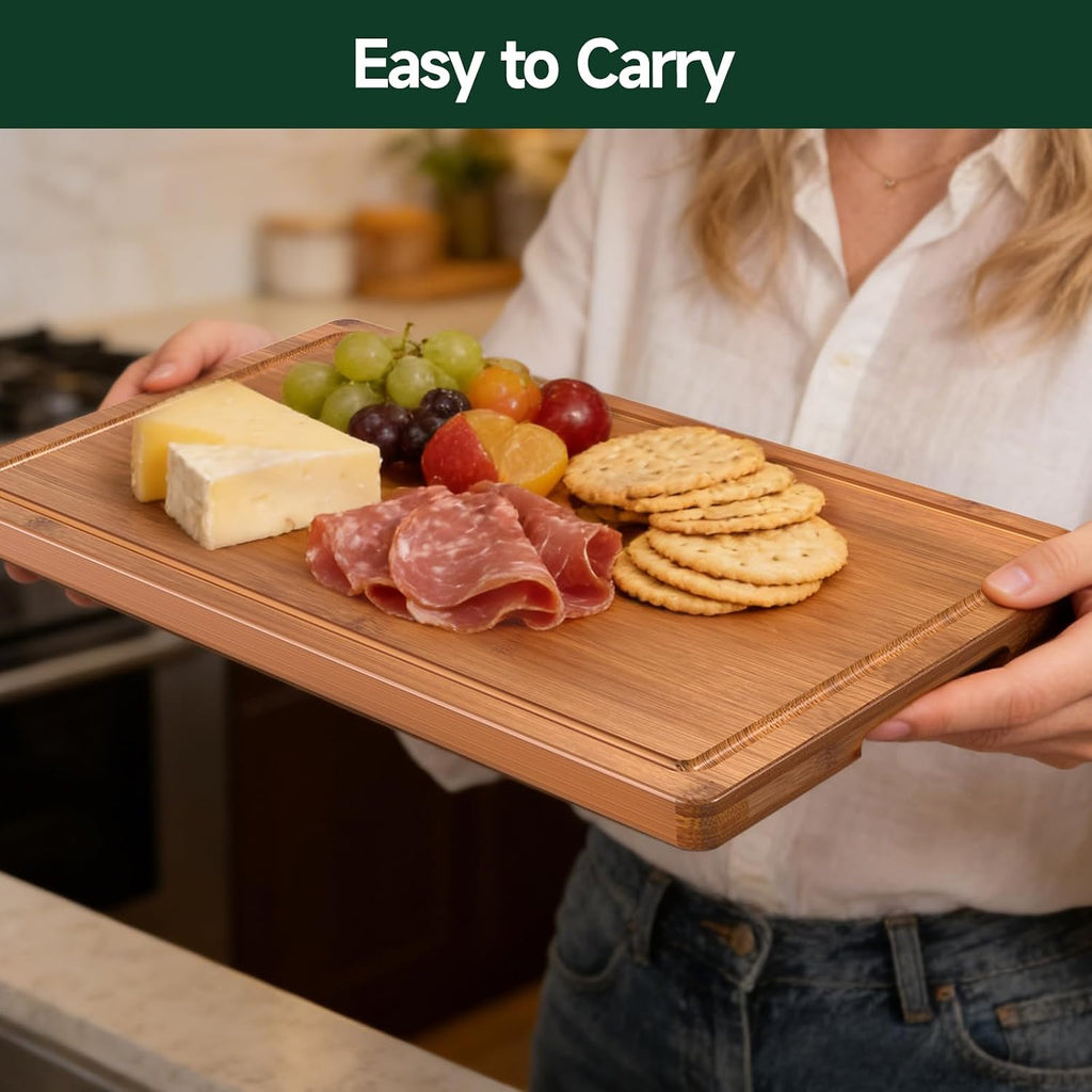zeawec Carbonized Bamboo Cutting Boards, 3-Piece Set