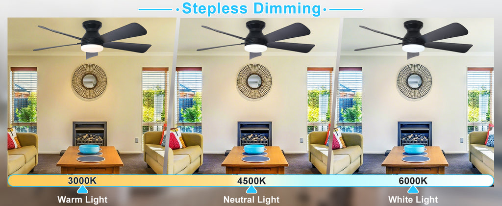 Depuley 42-Inch Ceiling Fan with Dimmable LED Light, Black