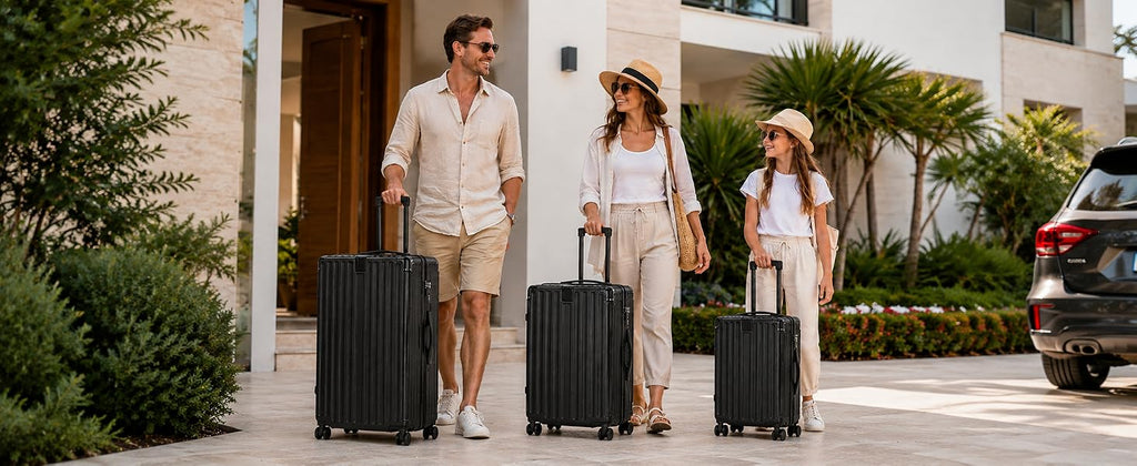 S.Leovay W5271P499184 Luggage Set – 20+24+28Inch, Black – Black / 20+24+28Inch – product detail