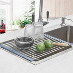 Seropy Roll-Up Sink Drying Rack, Grey, 17.5 x 11.8 in