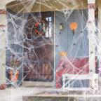 ZPISF Stretchable Halloween Cobwebs with 30 Spiders, Large