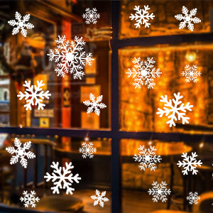 LUDILO White Snowflake Window Clings, 135 Pieces