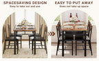 IRONCK Five-Piece Dining Set with Four Chairs, Rustic Brown