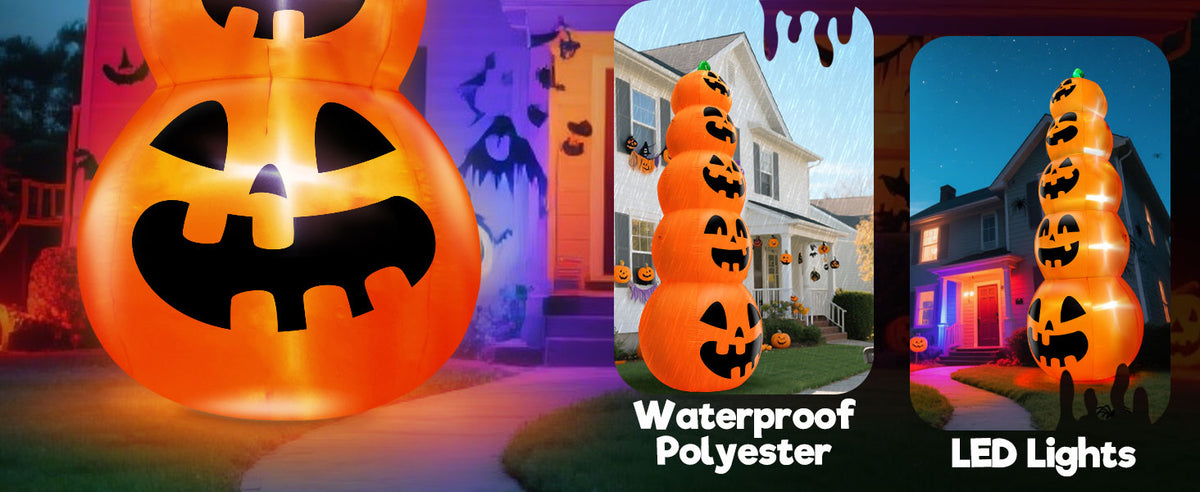 TURNMEON RH-120-2000U4-1 14-Foot Halloween Stacked Pumpkins Inflatable – Multicolor – product detail