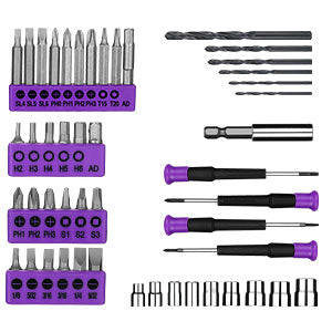 DEKOPRO 126-Piece Cordless Drill and Hand Tool Set – Purple – product detail