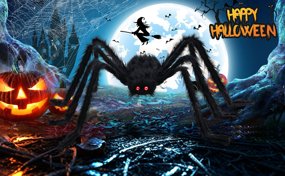 OCATO HF2106006 200-Inch Halloween Web & 59-Inch Spider Decoration Set – 200", Black – Black / 200" – product detail