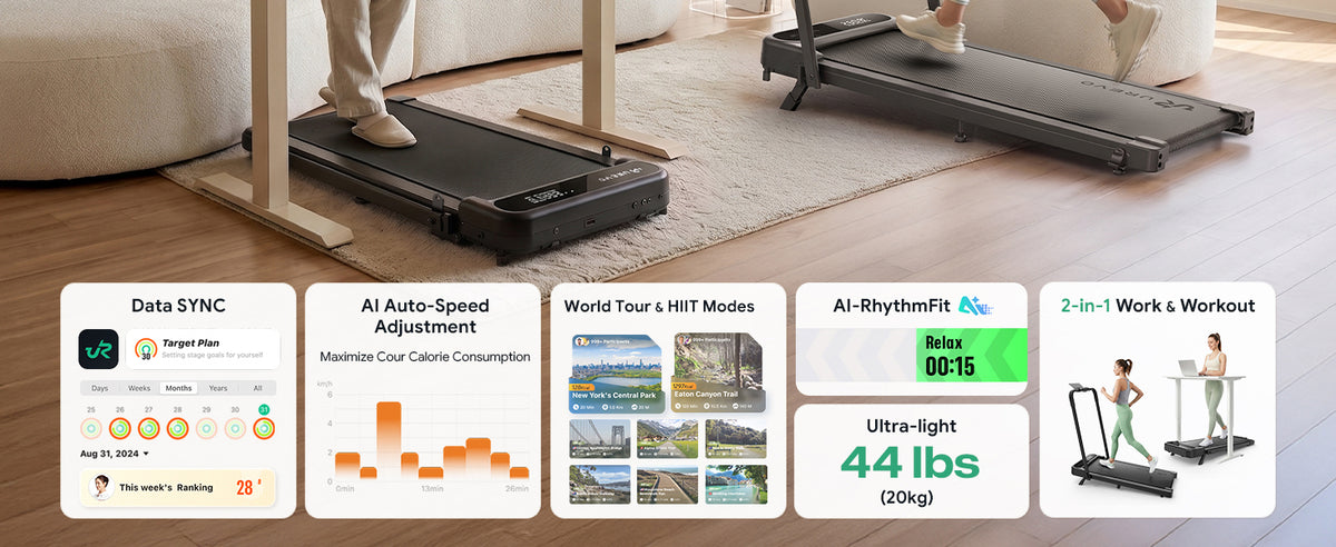 UREVO URTM059 Walking Treadmill – Black – product detail