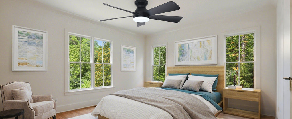 Depuley 42-Inch Ceiling Fan with Dimmable LED Light, Black