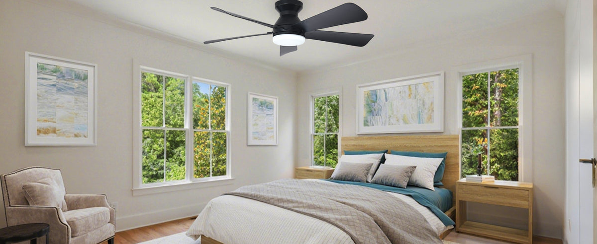 Depuley 42-Inch Ceiling Fan with Dimmable LED Light, Black