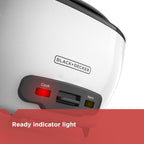 BLACK+DECKER Rice Cooker with Steamer, White, 6 Cups Cooked