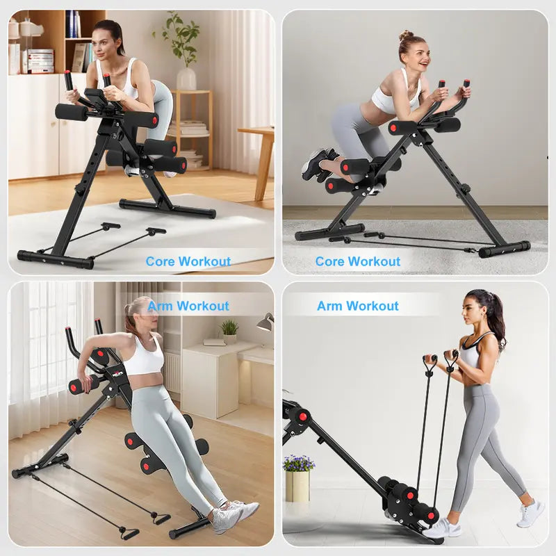 RELIFESPORTS Foldable Ab Machine with LCD Monitor and Resistance Bands - detail 4