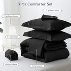 JOLLYVOGUE Queen Bedding Set, 7 Pieces, Black