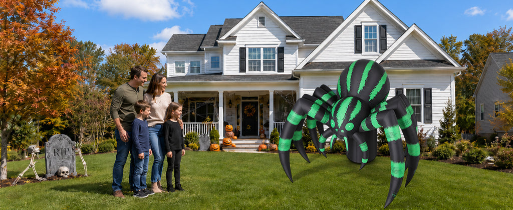 GOOSH 69762-P 7-Foot Halloween Spider Inflatable – Green – product detail