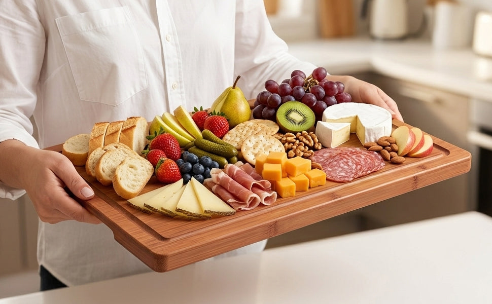 zeawec Carbonized Bamboo Cutting Boards, 3-Piece Set