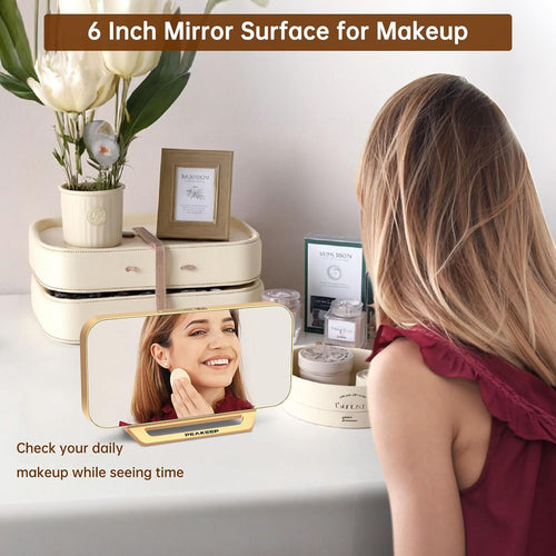 Peakeep Mirror Digital Alarm Clock, Gold