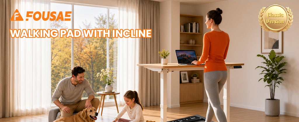 FOUSAE X Under-Desk Walking Treadmill – Black-Orange – product detail