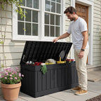 Devoko Resin Deck Storage Box, Black, 78 Gallon