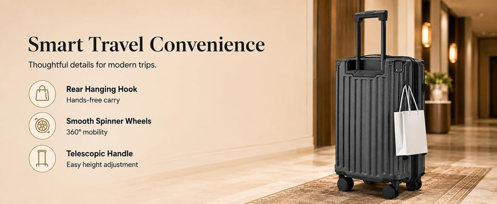 S.Leovay W5271P499184 Luggage Set – 20+24+28Inch, Black – Black / 20+24+28Inch – product detail