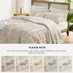 Bedsure Tufted Queen Comforter Set, 3 Pieces, Beige