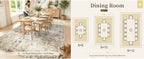 OLANLY Beige Abstract Washable Area Rug