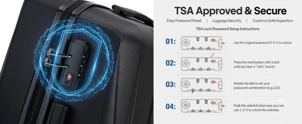CONCEPTEN C3-ABS5PCS-BU Hardside Luggage Set – 5PCS, Blue – Blue / 5PCS – product detail