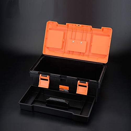 Edward Tools 14-Inch Plastic Tool Box with Removable Tray – Black, Orange – product detail