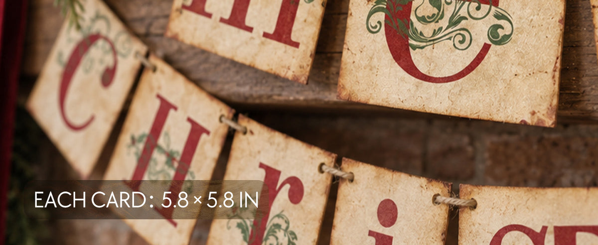 ORIENTAL CHERRY Vintage-Style Merry Christmas Banner