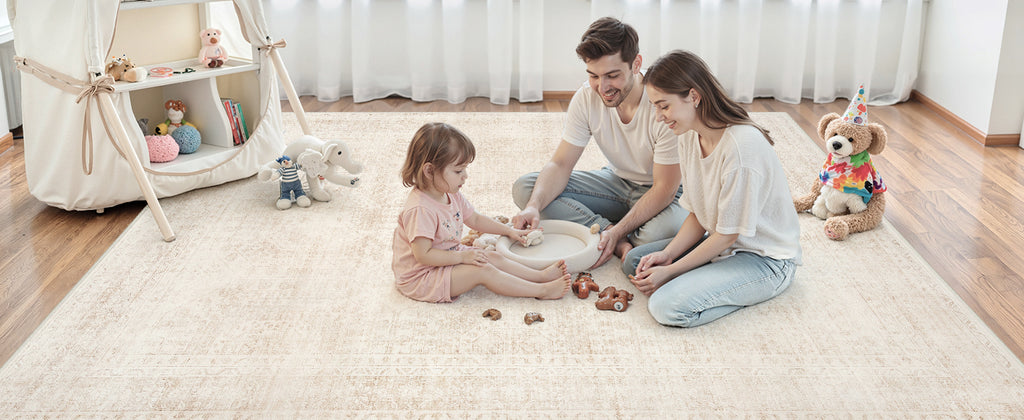 Luxturiy Vintage-Style Area Rug, Beige, 8 x 10 ft