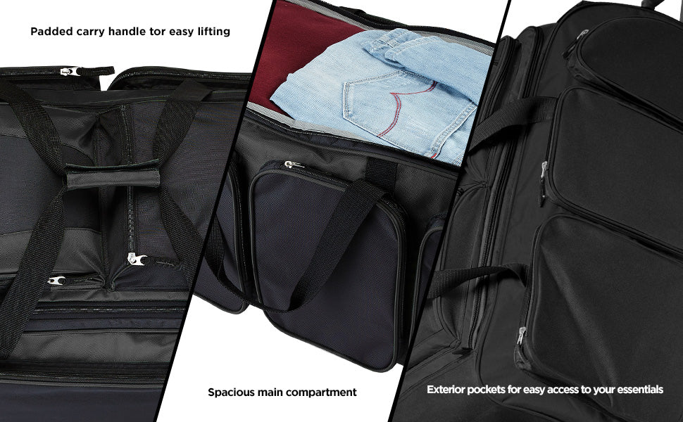 Travelers Club Rolling Travel Duffel Bag – Hot Pink – product detail